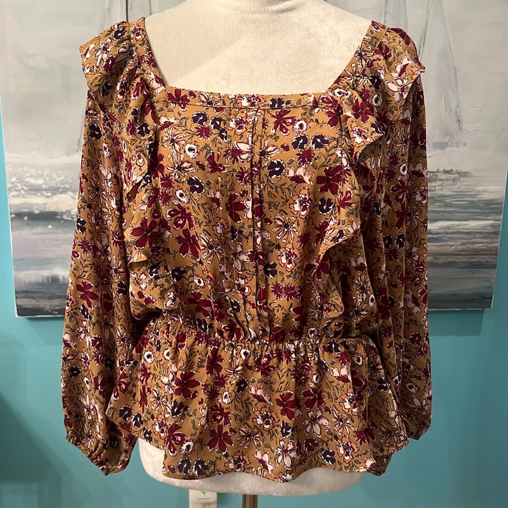 NWT Collective Concepts Floral Blouse, XL